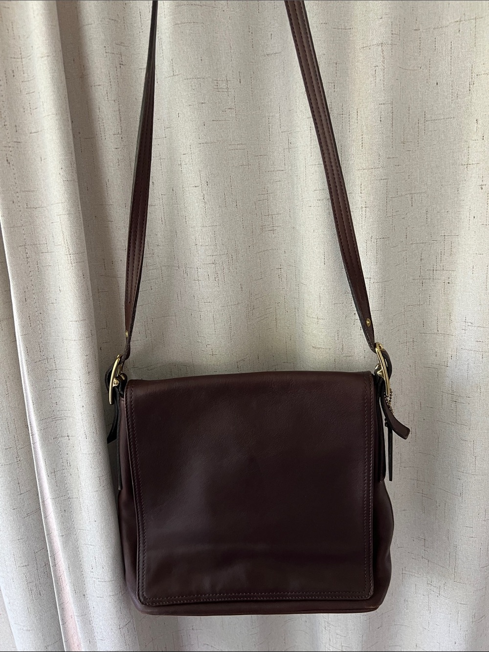 Vintage Coach Brown Leather Flap Crossbody Bag Monterey Flap